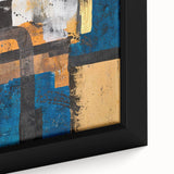 Moody Modern Wall Art – Abstract Canvas with Bold Blue & Gold