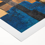 Moody Modern Wall Art – Abstract Canvas with Bold Blue & Gold