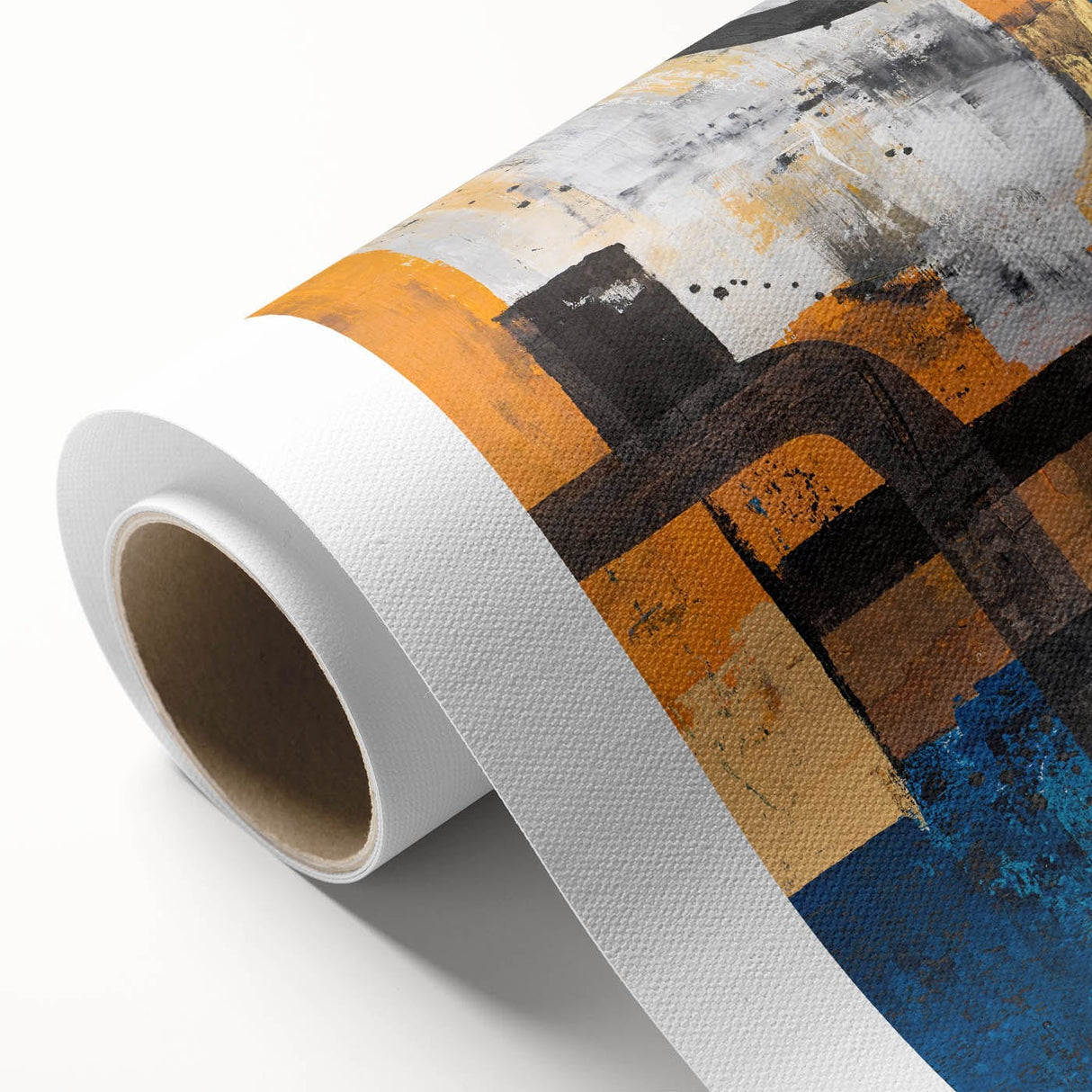 Moody Modern Wall Art – Abstract Canvas with Bold Blue & Gold