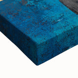 Moody Modern Wall Art – Abstract Canvas with Bold Blue & Gold