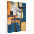 Moody Modern Wall Art – Abstract Canvas with Bold Blue & Gold