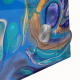 Fluid Art Paintings for Walls – Blue & Gold Ocean Swirls