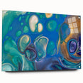 Fluid Art Paintings for Walls – Blue & Gold Ocean Swirls