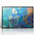 Fluid Art Paintings for Walls – Blue & Gold Ocean Swirls