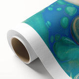 Fluid Art Paintings for Walls – Blue & Gold Ocean Swirls