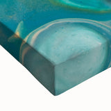 Fluid Art Paintings for Walls – Blue & Gold Ocean Swirls