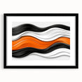 Contemporary Abstract Art Pieces – Orange, Black & White Waves