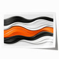 Contemporary Abstract Art Pieces – Orange, Black & White Waves