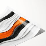 Contemporary Abstract Art Pieces – Orange, Black & White Waves
