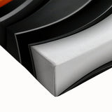 Contemporary Abstract Art Pieces – Orange, Black & White Waves