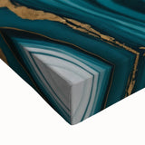 Modern Luxury Abstract Painting – Teal & Gold High-End Art