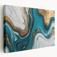 Modern Luxury Abstract Painting – Teal & Gold High-End Art