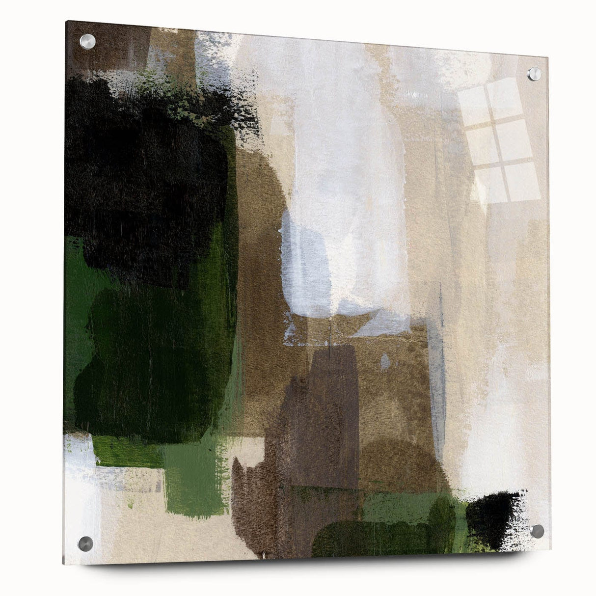 Earthen Harmony Abstracts - Earthy Green & Brown Abstract Wall Art