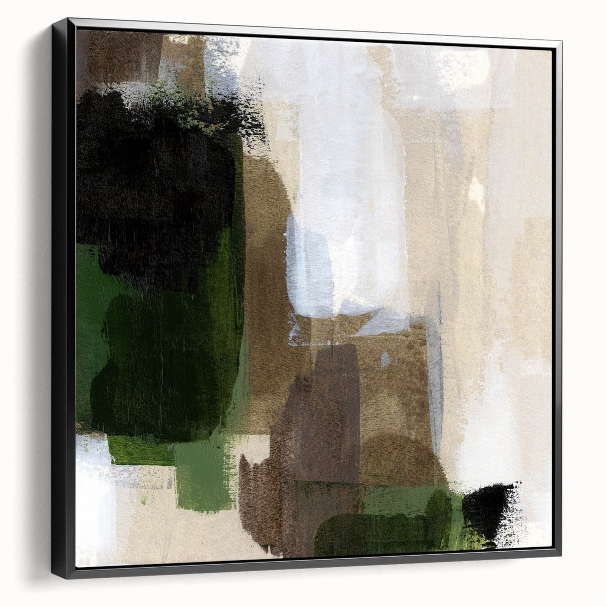 Earthen Harmony Abstracts - Earthy Green & Brown Abstract Wall Art