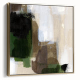 Earthen Harmony Abstracts - Earthy Green & Brown Abstract Wall Art