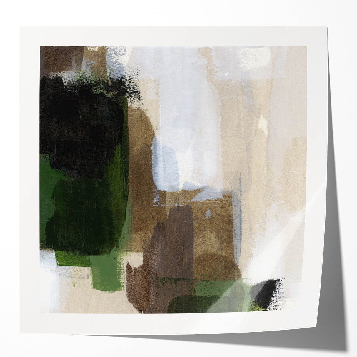 Earthen Harmony Abstracts - Earthy Green & Brown Abstract Wall Art