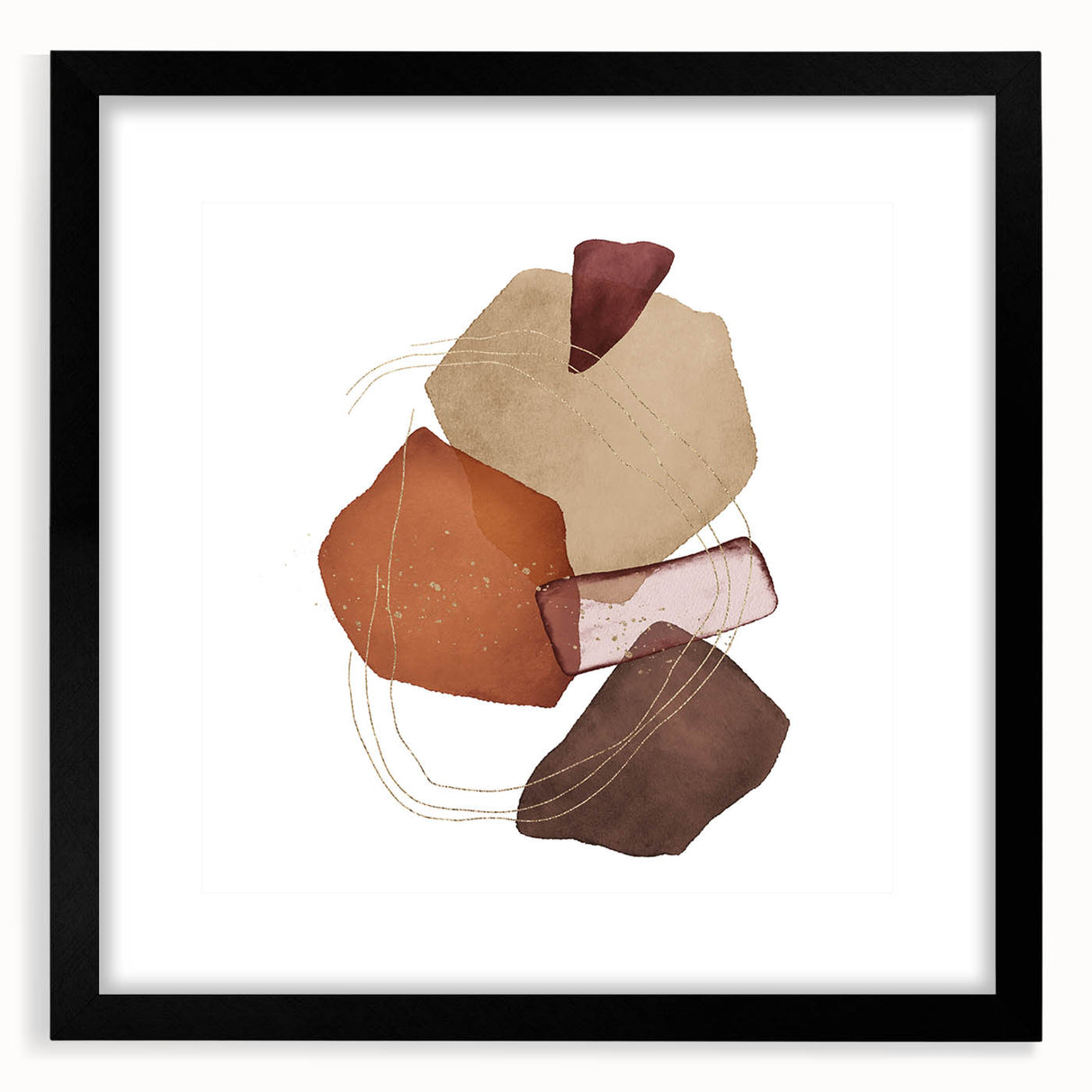 Geometric Minimalist Abstract Wall Art – Warm Earth Tone Print