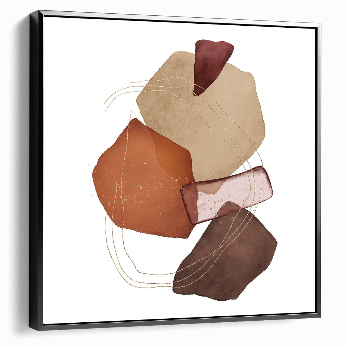 Geometric Minimalist Abstract Wall Art – Warm Earth Tone Print