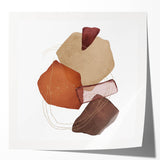 Geometric Minimalist Abstract Wall Art – Warm Earth Tone Print