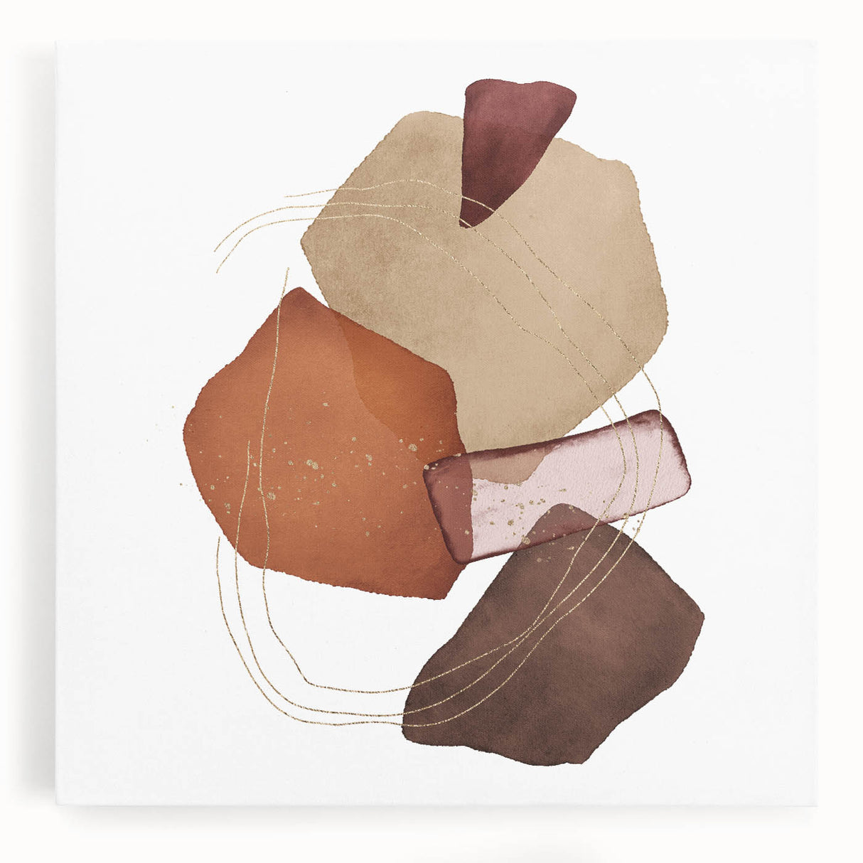 Geometric Minimalist Abstract Wall Art – Warm Earth Tone Print