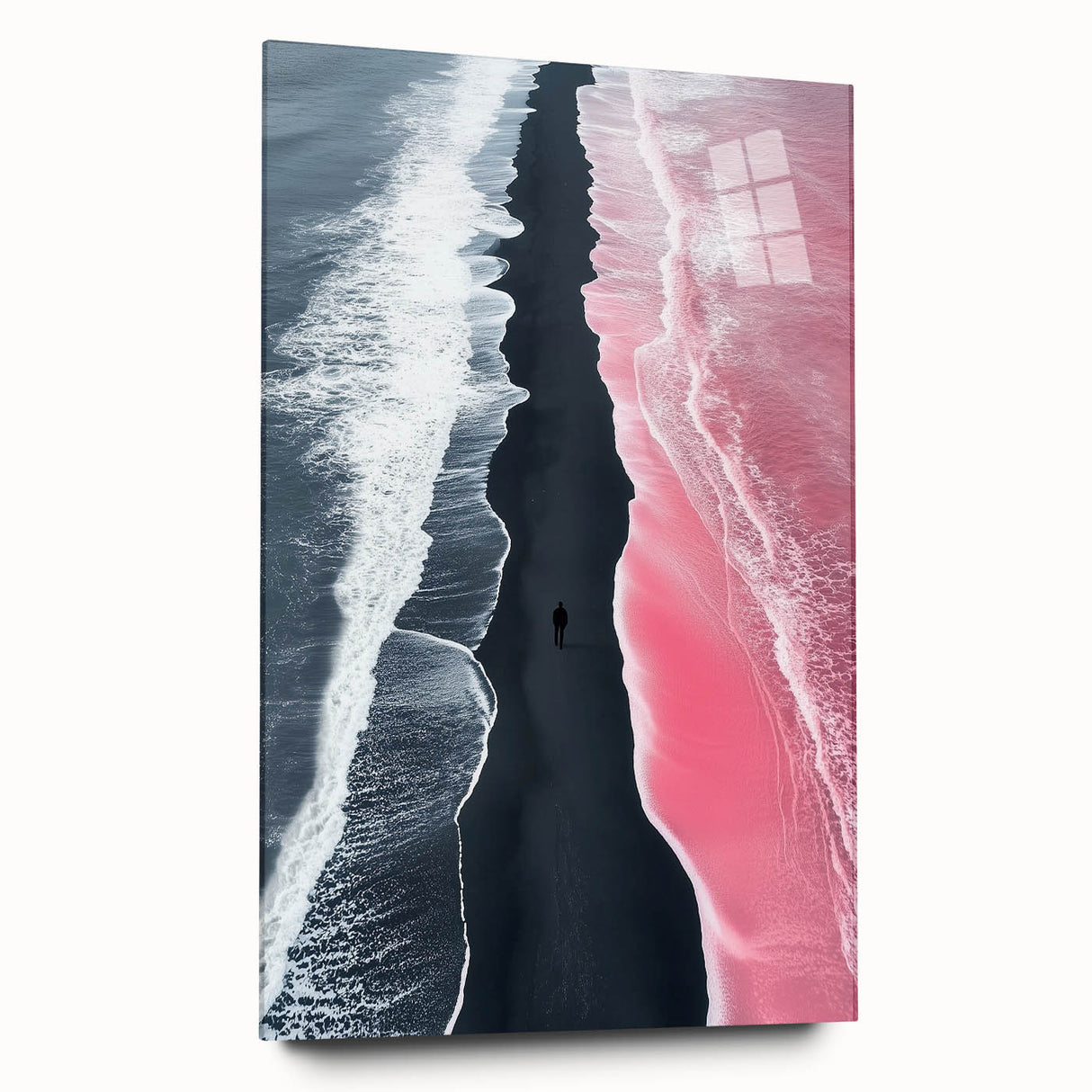 Black and White Minimalist Landscapes – Surreal Pink Ocean Print