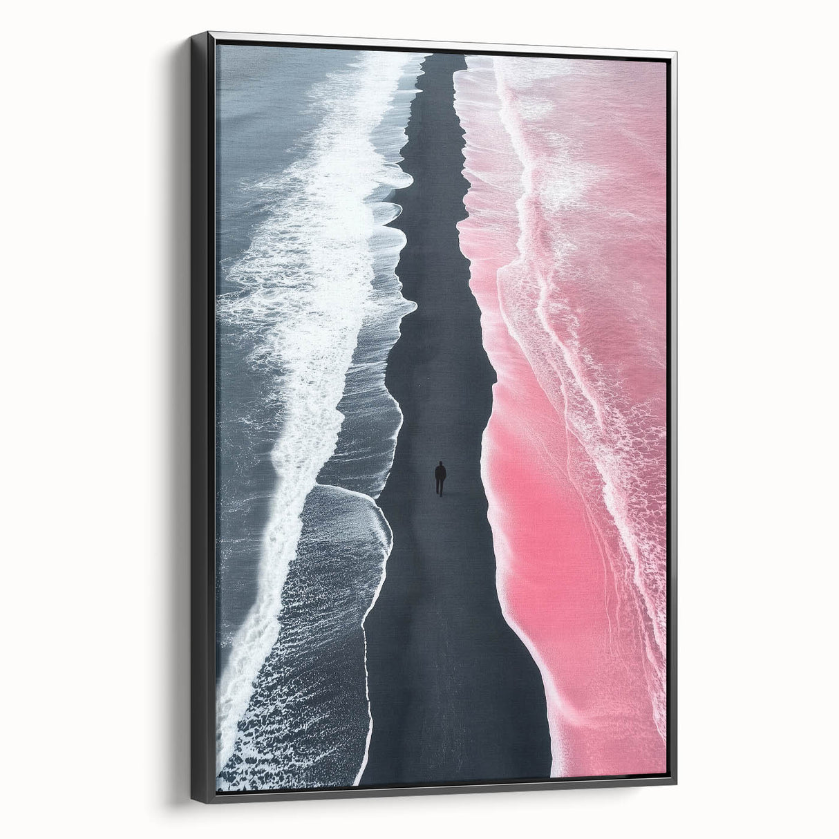 Black and White Minimalist Landscapes – Surreal Pink Ocean Print