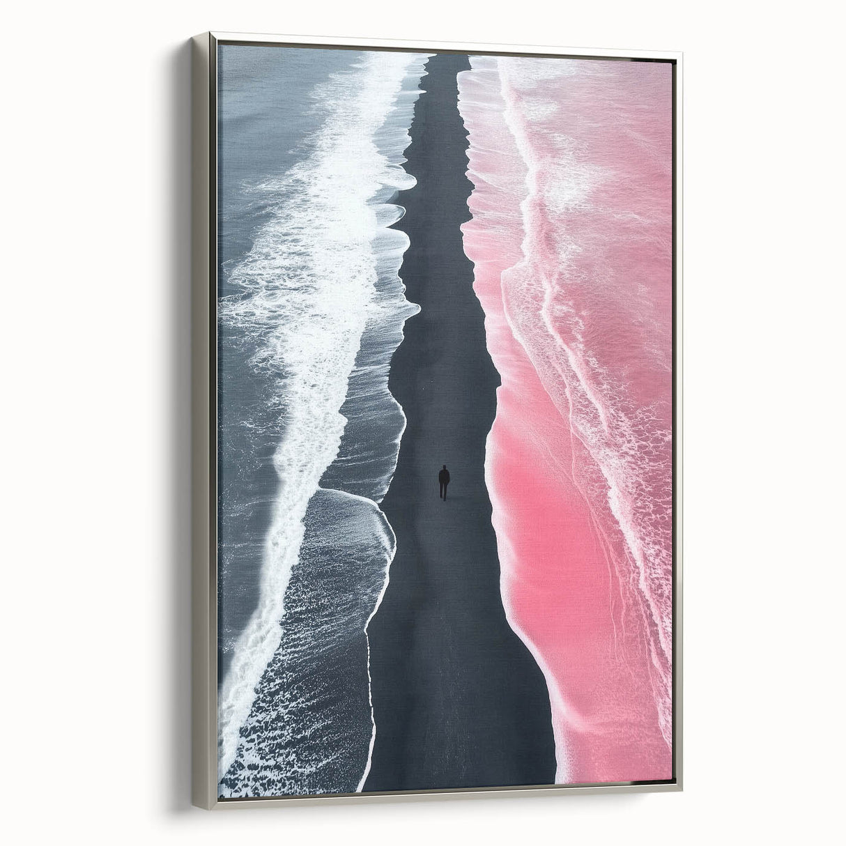 Black and White Minimalist Landscapes – Surreal Pink Ocean Print