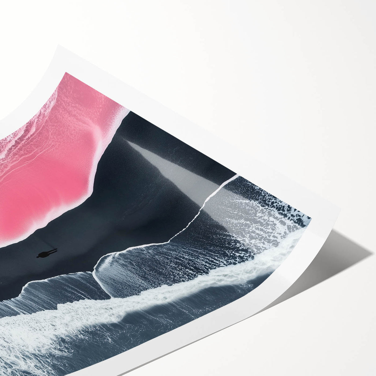 Black and White Minimalist Landscapes – Surreal Pink Ocean Print