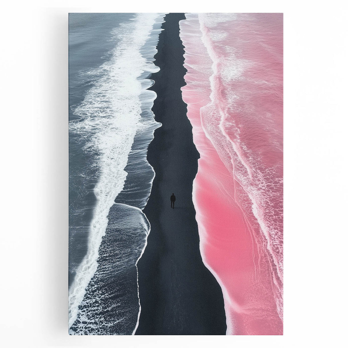 Black and White Minimalist Landscapes – Surreal Pink Ocean Print