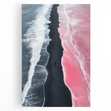 Black and White Minimalist Landscapes – Surreal Pink Ocean Print