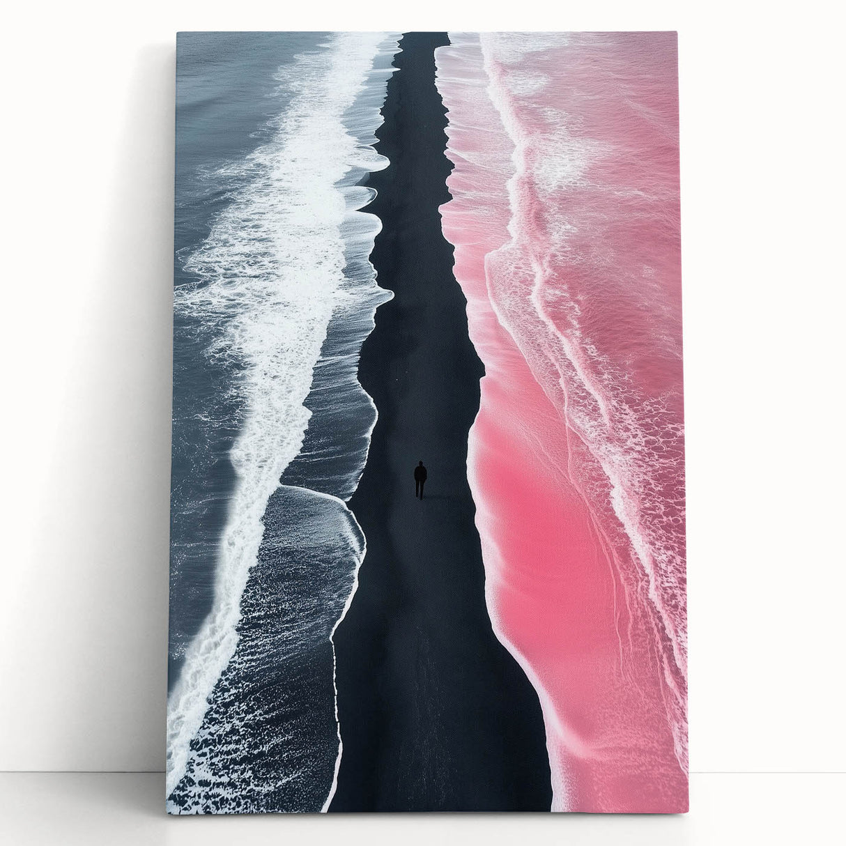 Black and White Minimalist Landscapes – Surreal Pink Ocean Print