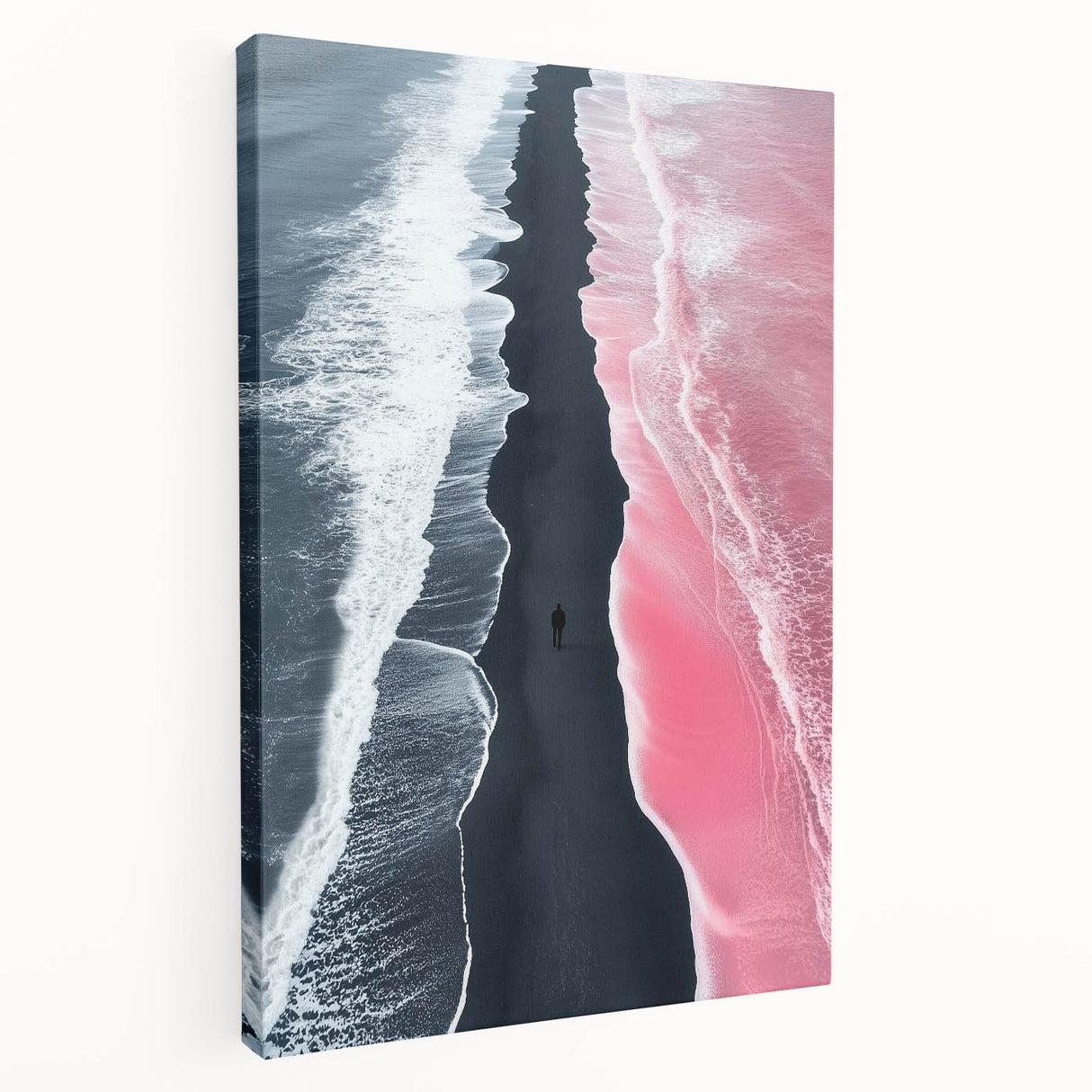 Black and White Minimalist Landscapes – Surreal Pink Ocean Print