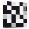 Modern Geometric Abstract Wall Art - Black and White Checkered Print