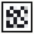 Modern Geometric Abstract Wall Art - Black and White Checkered Print