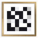 Modern Geometric Abstract Wall Art - Black and White Checkered Print