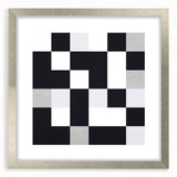 Modern Geometric Abstract Wall Art - Black and White Checkered Print