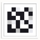 Modern Geometric Abstract Wall Art - Black and White Checkered Print