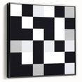 Modern Geometric Abstract Wall Art - Black and White Checkered Print