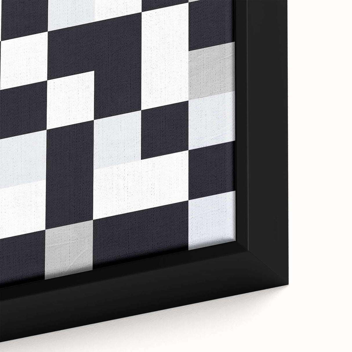 Modern Geometric Abstract Wall Art - Black and White Checkered Print