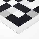 Modern Geometric Abstract Wall Art - Black and White Checkered Print