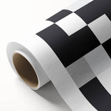 Modern Geometric Abstract Wall Art - Black and White Checkered Print