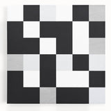 Modern Geometric Abstract Wall Art - Black and White Checkered Print