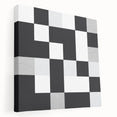 Modern Geometric Abstract Wall Art - Black and White Checkered Print