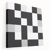 Modern Geometric Abstract Wall Art - Black and White Checkered Print