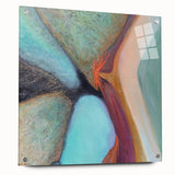 Large Abstract Wall Art – Aqua & Earthy Tones Modern Painting