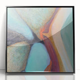 Large Abstract Wall Art – Aqua & Earthy Tones Modern Painting