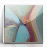 Large Abstract Wall Art – Aqua & Earthy Tones Modern Painting