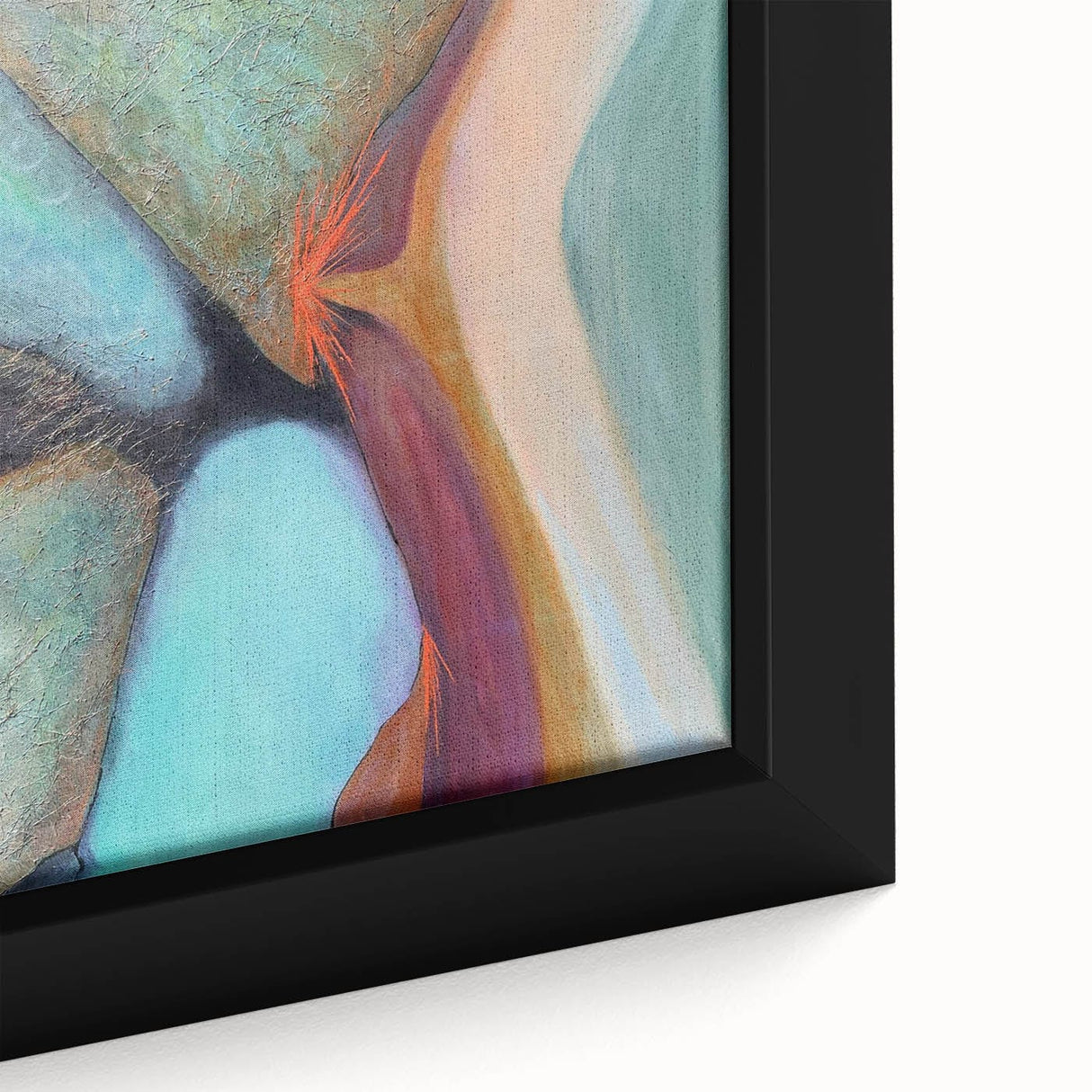 Large Abstract Wall Art – Aqua & Earthy Tones Modern Painting