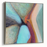 Large Abstract Wall Art – Aqua & Earthy Tones Modern Painting
