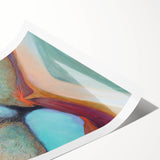 Large Abstract Wall Art – Aqua & Earthy Tones Modern Painting